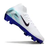 Nike Air Zoom Mercurial Superfly 10 Elite White and Blue Firm Ground FG Football Boot - White/Aqua