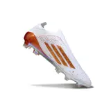 Adidas F50 Elite Laceless White Pack Firm Ground FG Kids Football Boot - White/Orange