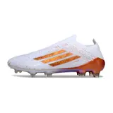 Adidas F50 Elite Laceless White Pack Firm Ground FG Kids Football Boot - White/Orange