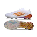 Adidas F50 Elite Laceless White Pack Firm Ground FG Kids Football Boot - White/Orange