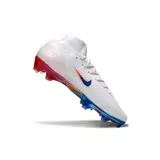 Nike Air Zoom Mercurial Superfly 10 Elite White Blue and Red Firm Ground FG Football Boot