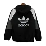 Adidas Black White and Grey Windbreaker Jacket