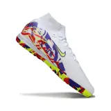 Nike Zoom Mercurial Superfly 10 Elite Kids White and Purple Turf TF Football Boot