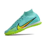 Nike Zoom Mercurial Superfly 9 Elite Green and Light Blue Turf TF Football Boot