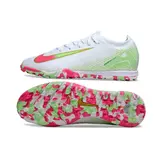 Nike Zoom Mercurial Vapor 16 Elite White Green and Pink Turf TF Football Boot