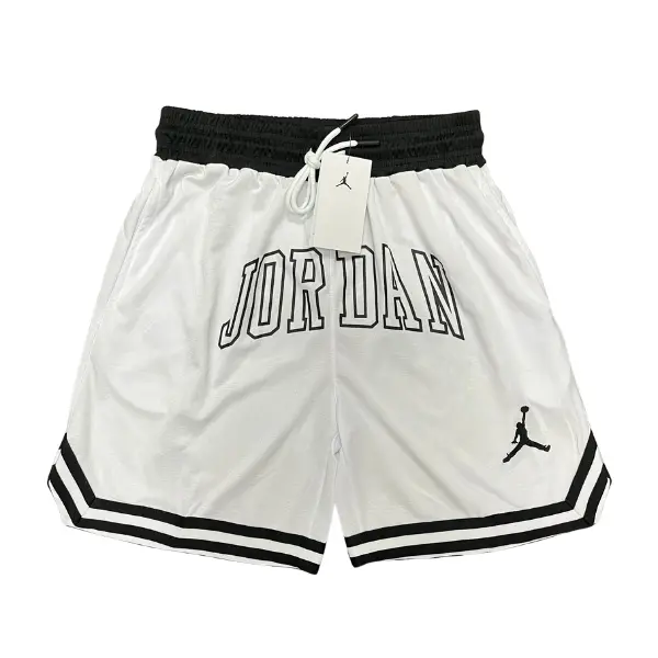 Jordan White and Black Shorts - Mesh Jordan Print