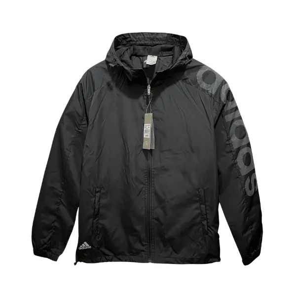 Adidas Black and Grey Windbreaker Jacket