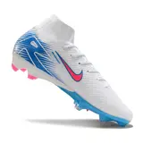 Nike Air Zoom Mercurial Superfly 10 Elite White Pink and Blue Firm Ground FG Football Boot