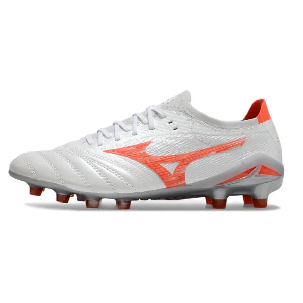 Mizuno Morelia Neo IV Pro White and Orange Firm Ground FG Football Boot