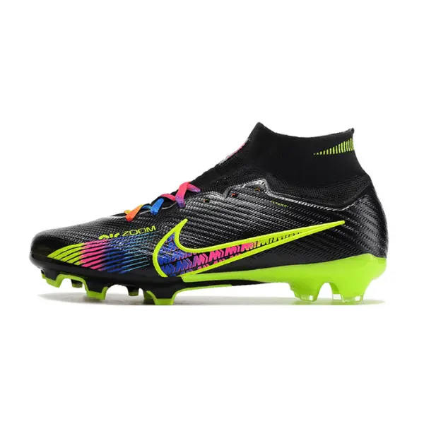 Nike Zoom Mercurial Superfly 9 Elite Black and Multicolor Firm Ground FG Football Boot