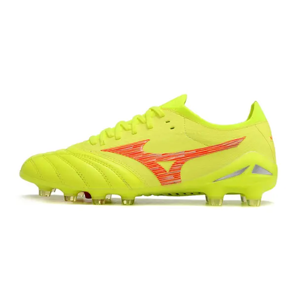 Mizuno Morelia Neo IV Elite Yellow and Red Firm Ground FG Football Boot