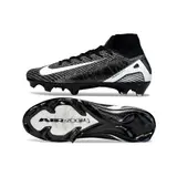 Nike Air Zoom Mercurial Superfly 10 Elite Black and White Firm Ground FG Football Boot - Black/White Knit