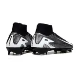 Nike Air Zoom Mercurial Superfly 10 Elite Black and White Firm Ground FG Football Boot - Black/White Knit