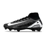 Nike Air Zoom Mercurial Superfly 10 Elite Black and White Firm Ground FG Football Boot - Black/White Knit