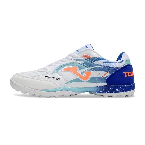 Joma Top Flex White and Blue Turf TF Football Boot