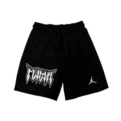 Jordan Black and White Shorts - Flight Graphic