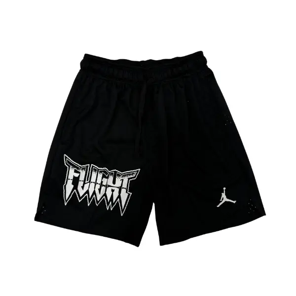 Jordan Black and White Shorts - Flight Graphic