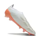 Adidas Predator 30 Elite Laceless White and Orange Firm Ground FG Football Boot