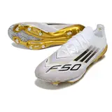 Adidas F50+ Elite White Black and Gold Firm Ground FG Football Boot