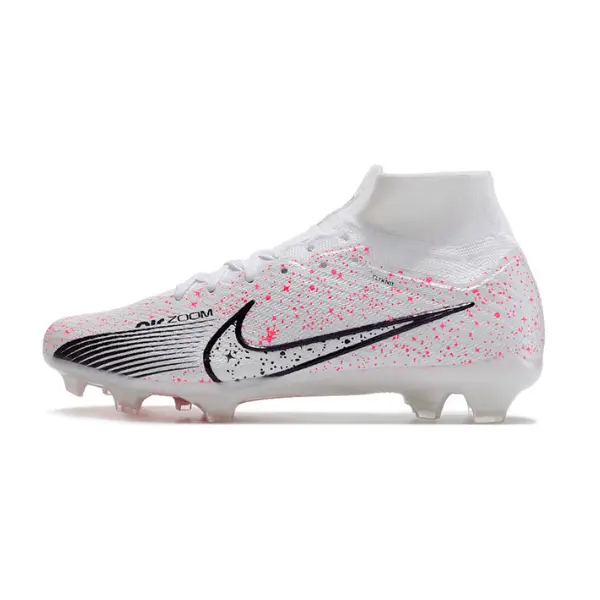 Nike Zoom Mercurial Superfly 9 Elite White Red and Black Firm Ground FG Football Boot