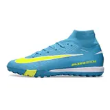 Nike Zoom Mercurial Superfly 10 Elite Blue and Yellow Turf TF Kids Football Boot