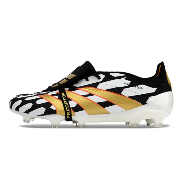 Adidas Predator 30 Elite Tongue Black White and Yellow Firm Ground FG Football Boot