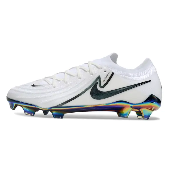 Nike Phantom GX2 Elite White and Green Firm Ground FG Football Boot - White/Black