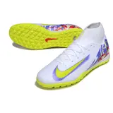 Nike Zoom Mercurial Superfly 10 Academy White and Purple Turf TF Football Boot