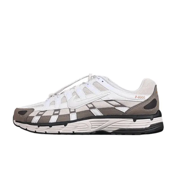 Nike P-6000 White and Brown Running Shoes - White/Dark Brown