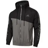 Adidas Black and Gray Windbreaker Jacket
