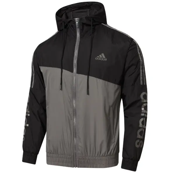 Adidas Black and Gray Windbreaker Jacket