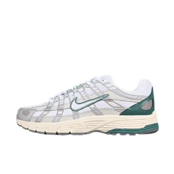 Nike P-6000 Gray and Green Running Shoes - White/Green