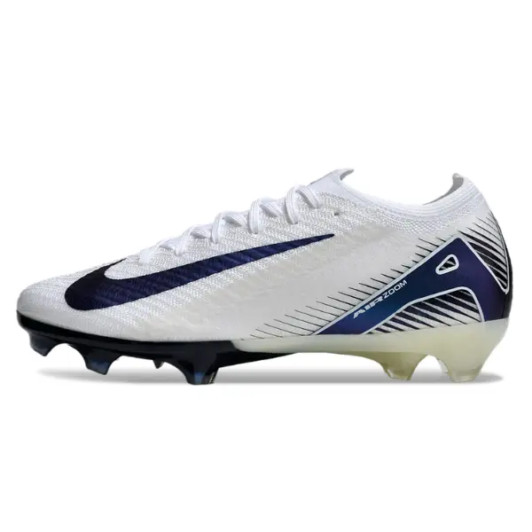 Nike Air Zoom Mercurial Vapor 16 Elite White and Green Firm Ground FG Football Boot - White/Navy