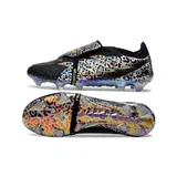 Adidas Predator 26 Elite Tongue Black and White Firm Ground FG Football Boot - Black/Iridescent