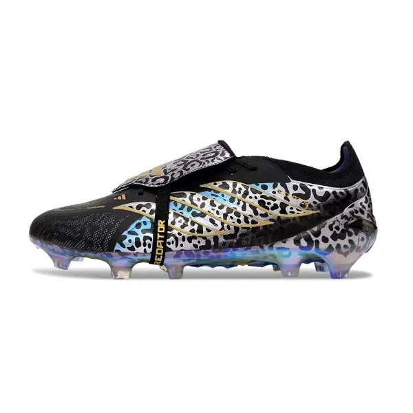 Adidas Predator 26 Elite Tongue Black and White Firm Ground FG Football Boot - Black/Iridescent
