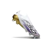 Adidas F50 Elite Laceless White, Purple and Golden Mixed Studs SG Football Boot