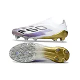 Adidas F50 Elite Laceless White, Purple and Golden Mixed Studs SG Football Boot