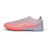 Adidas F50 Hyperfast Laceless Elite Salmon Pink and White Turf TF Kids Football Boot