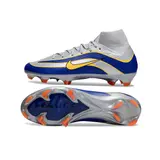 Nike Air Zoom Mercurial Superfly 10 Elite Gray and Blue Firm Ground FG Football Boot