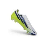 Adidas F50 Hyperfast Laceless Elite White, Light Green and BlueFirm Ground FG Football Boot