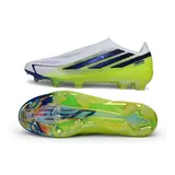 Adidas F50 Hyperfast Laceless Elite White, Light Green and BlueFirm Ground FG Football Boot