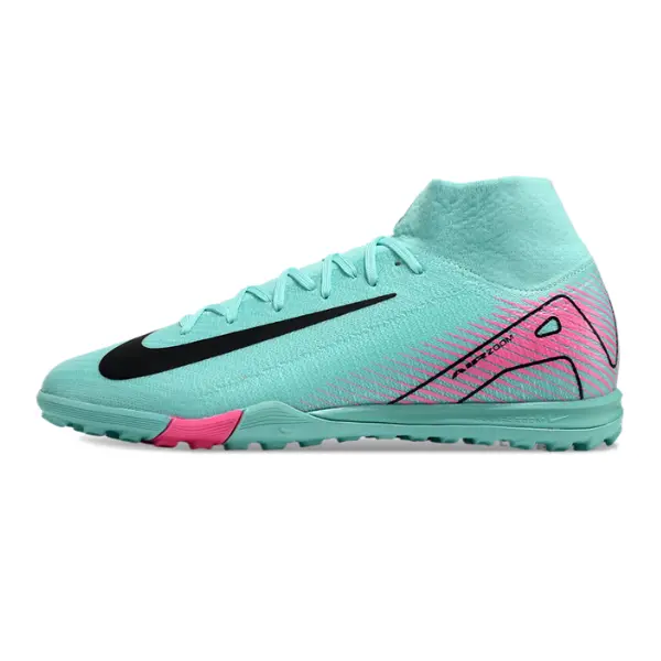 Nike Zoom Mercurial Superfly 10 Elite Light Blue and Pink Turf TF Football Boot