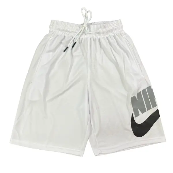 Nike White Grey and Black Shorts - White/Black Logo