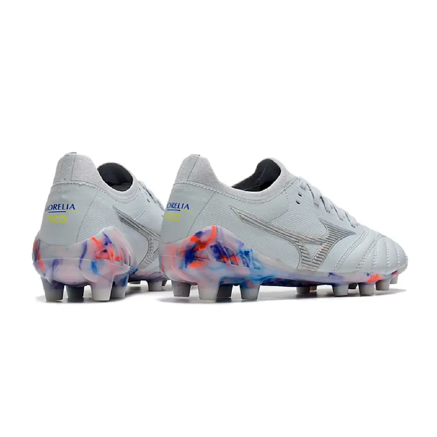 Mizuno Morelia Neo III Elite White Blue and Red Firm Ground FG Football Boot