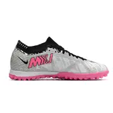Nike Zoom Mercurial Vapor 15 Elite Gray and Pink Turf TF Kids Football Boot