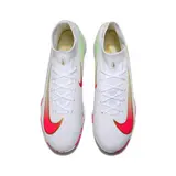 Nike Zoom Mercurial Superfly 10 Elite Kids White Pink and Green Turf TF Football Boot