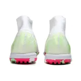 Nike Zoom Mercurial Superfly 10 Elite Kids White Pink and Green Turf TF Football Boot