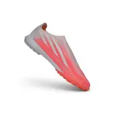 Adidas F50 Hyperfast Laceless Elite Pink and White Turf TF Football Boot - Coral Red/Grey