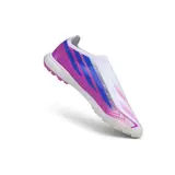 Adidas F50 Hyperfast Laceless Elite White, Pink and Blue Turf TF Football Boot