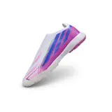 Adidas F50 Hyperfast Laceless Elite White, Pink and Blue Turf TF Football Boot
